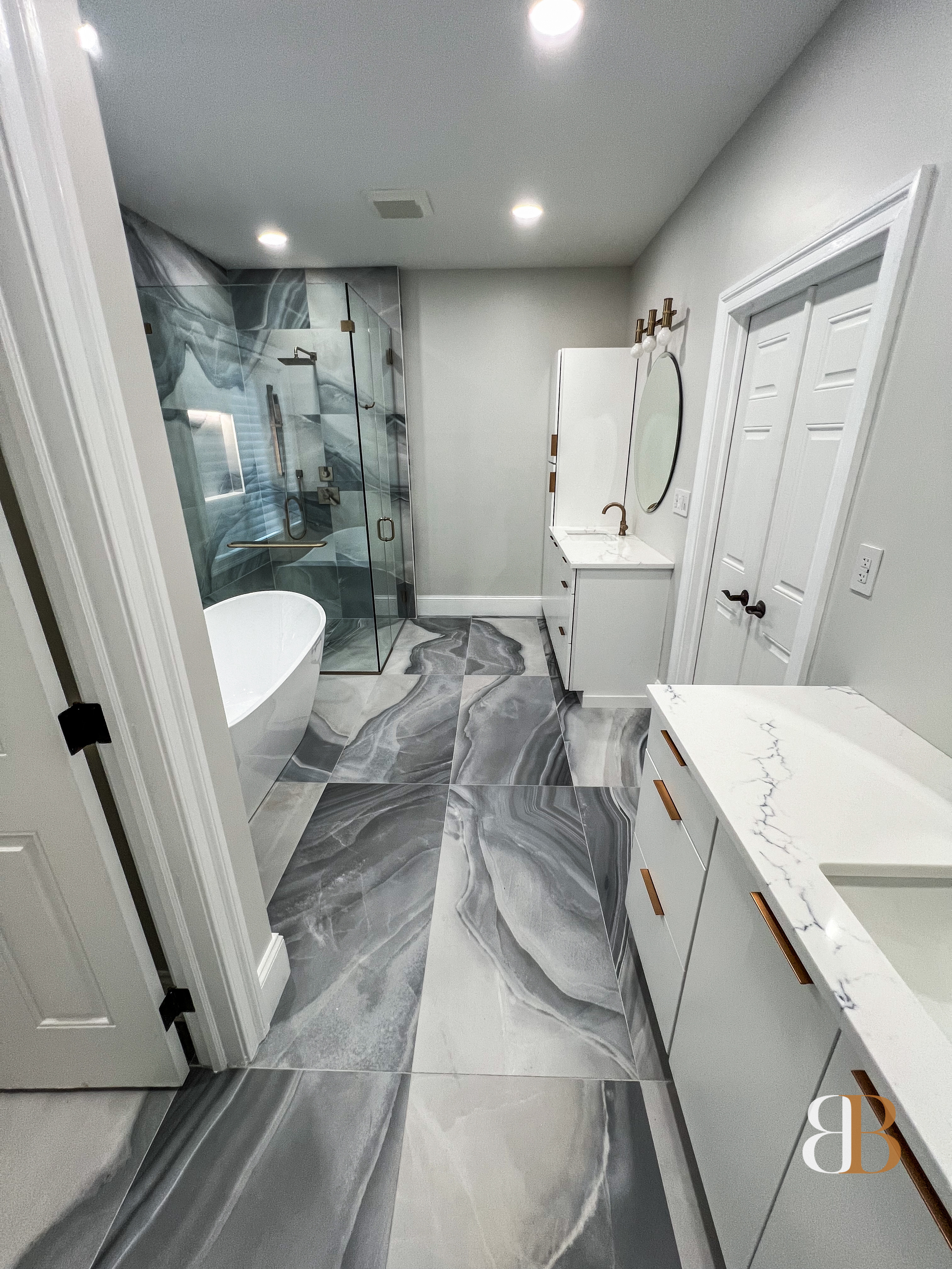 Contemporary bathroom remodel in Ambler by B&B Associates Creations — photo 7